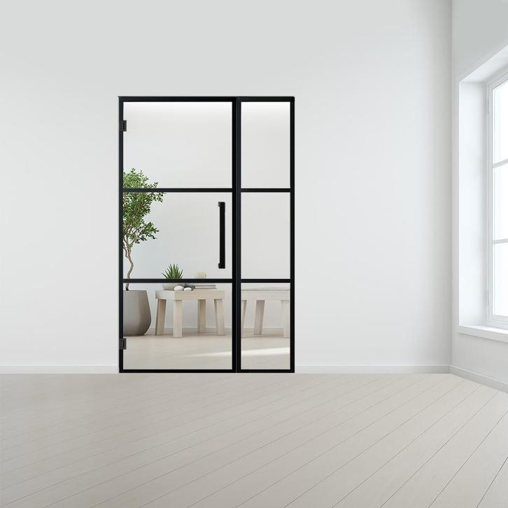 Steel look deur met zijlicht zonder kozijn, Doe-het-zelf en Bouw, Deuren en Vliegenramen, Nieuw, Verzenden