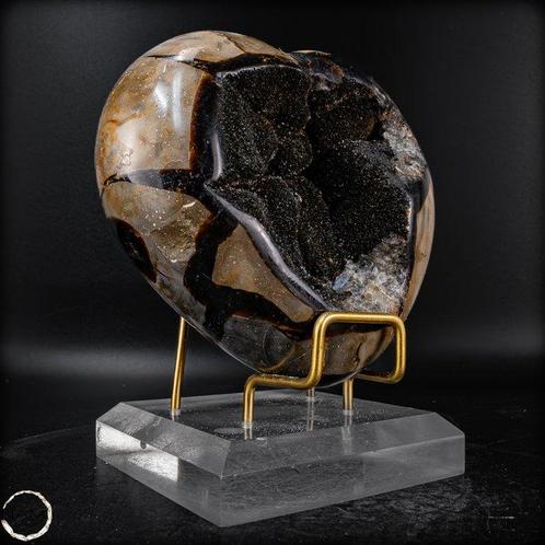 Natuurlijk Septarien Hart Draak Ei met calcietkristallen, Verzamelen, Mineralen en Fossielen