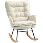 Schommelstoel - Comfortabel - Beukenhouten frame - Beige, Huis en Inrichting, Stoelen, Overige kleuren, Nieuw, Ophalen of Verzenden