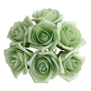 Foam roos emilia antique cool green bundel 7st parelmoer, Maison & Meubles, Accessoires pour la Maison | Plantes & Fleurs artificielles