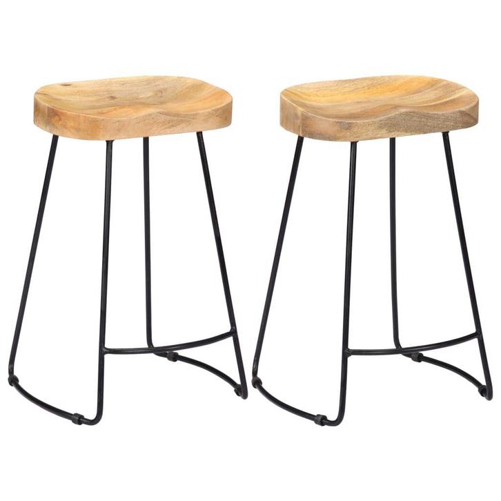 Barkrukken Gavin Massief Hout (2) - OP=OP! Topdeal!, Huis en Inrichting, Barkrukken, 60 tot 90 cm, 2 krukken, Nieuw, Verzenden