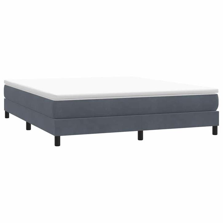 vidaXL Boxspring zonder matras fluweel donkergrijs 180x210, Maison & Meubles, Chambre à coucher | Lits, Envoi