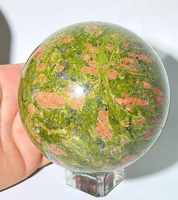 Levendige Unakiet bol uit Brazilië – Harthelende groene en, Antiquités & Art, Curiosités & Brocante