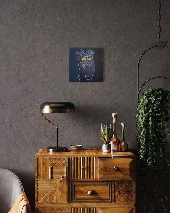 Airiau Léa - Borduurwerk - 30 cm - 30 cm, Antiek en Kunst, Kunst | Designobjecten