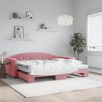 vidaXL Slaapbank onderschuifbed en matrassen 90x200 cm, Huis en Inrichting, Slaapkamer | Bedden, Verzenden, Nieuw