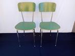 Stoel - Metaal - Paar groene Formica stoelen uit de jaren, Antiek en Kunst