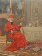 French School (XIX) - Cardinal smoking a cigar, Antiek en Kunst