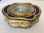 Bronze box with enamel and miniature Madame de Pompadour -