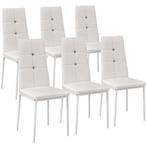 tectake Eetkamerstoelen, kunstleer met strass steentjes - wi, Huis en Inrichting, Verzenden, Nieuw