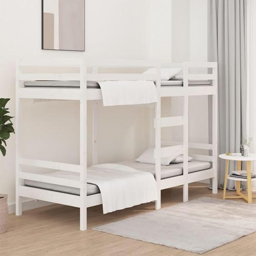 vidaXL Stapelbed 80x200 cm massief grenenhout wit, Huis en Inrichting, Slaapkamer | Bedden, Nieuw, Verzenden