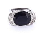 Ring Platina - 8.30ct. tw. Saffier - Diamant - Nieuw, Handtassen en Accessoires, Ringen, Nieuw