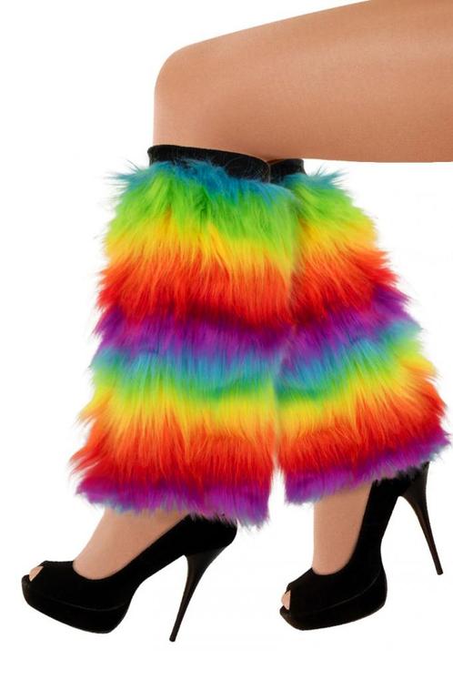Regenboog Beenwarmers Bont Felle Kleuren Pride Nepbont Faux, Kleding | Dames, Carnavalskleding en Feestkleding, Nieuw, Ophalen of Verzenden