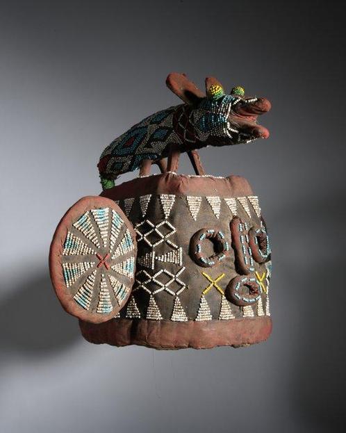 Sculpture - Masque perlé éléphant Bamiléké - Cameroun, Antiquités & Art, Art | Art non-occidental