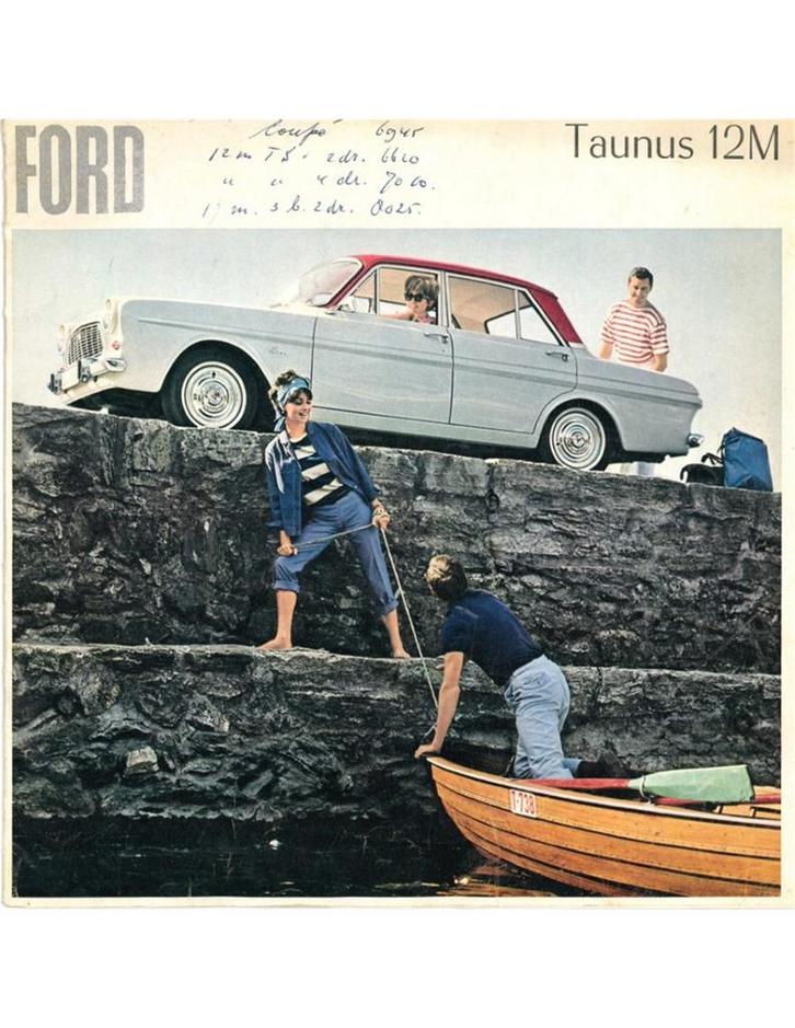 1965 FORD TAUNUS 12M BROCHURE NEDERLANDS, Boeken, Auto's | Folders en Tijdschriften, Ophalen of Verzenden