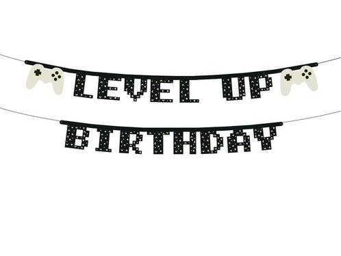 Gaming Party Banner Level Up Birthday 2,5m, Hobby & Loisirs créatifs, Articles de fête, Envoi