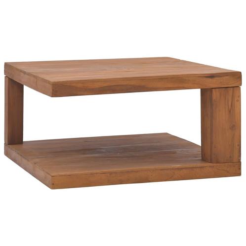 vidaXL Table basse 65x65x33 cm Bois de teck solide, Maison & Meubles, Tables | Tables de salon, Neuf, Envoi