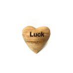 Set van 5 hartjes met gravure LUCK gemaakt van olijfhout, Nieuw