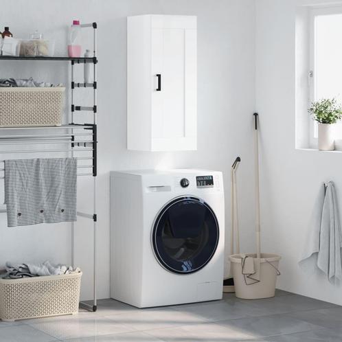 vidaXL Wandkast 34,5x34x90 cm bewerkt hout hoogglans wit, Huis en Inrichting, Kasten | Dressoirs, Nieuw, Verzenden