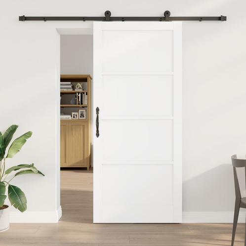 vidaXL Schuifdeur met Hardware Set ORKDALWitte Massieve, Doe-het-zelf en Bouw, Deuren en Vliegenramen, Nieuw, Verzenden