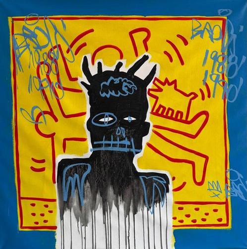 Freda People (1988-1990) - Basquiat X Haring XL, Antiek en Kunst, Kunst | Schilderijen | Modern