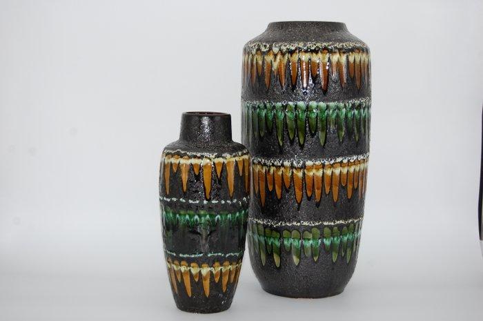 Scheurich - Fat Lava - Vaas (2) - Keramiek - H. 44cm / 30cm, Antiek en Kunst, Antiek | Glaswerk en Kristal