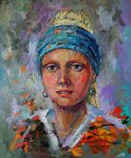 Emiliya Koleva (Emili) - Vermeers girl, Antiquités & Art, Art | Peinture | Moderne