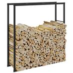 vidaXL Haardhoutrek 110x30x116 cm staal zwart, Verzenden