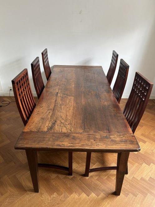 Dinklik - Table à manger (7) - Bois - Table à manger avec, Antiek en Kunst, Curiosa en Brocante