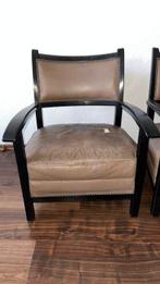 Fauteuil (3) - Hout, Leder - Art-deco fauteuilset, Antiek en Kunst