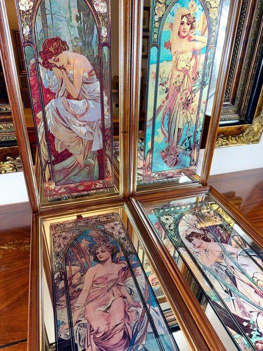Alphonse Mucha (après) - Wandspiegel (4)- De tijden van de, Antiek en Kunst, Kunst | Designobjecten