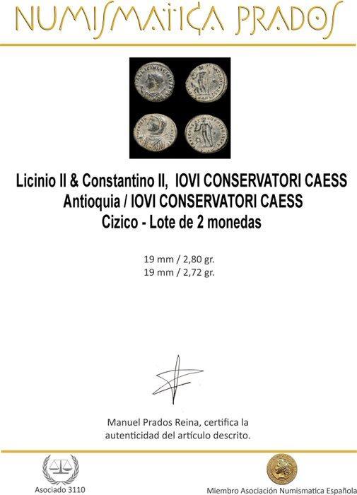 Romeinse Rijk. Liciniu II & Constantino II. Silvered, Postzegels en Munten, Munten | Europa | Niet-Euromunten