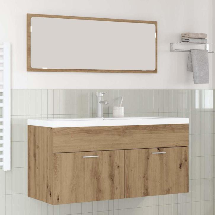 vidaXL Badkamerkast Artisan Eiken 100 x 38,5 x 46 cm Bewerkt, Huis en Inrichting, Badkamer | Badkamermeubels, Nieuw, Verzenden