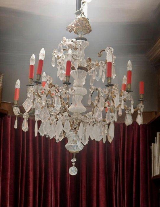 Kroonluchter - Brons, Bergkristal, Legering, Antiek en Kunst, Antiek | Overige Antiek