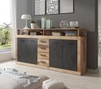 Dressoir Grijs Old wood 190cm Opbergkast, Huis en Inrichting, Nieuw, 150 tot 200 cm, 25 tot 50 cm, Verzenden