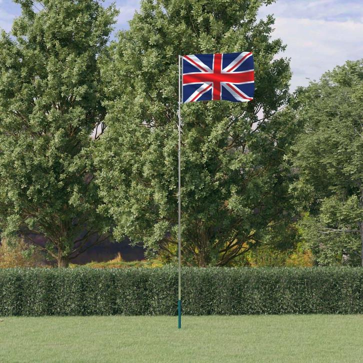 vidaXL Vlag met vlaggenmast Verenigd Koninkrijk 5,55 m, Diversen, Vlaggen en Wimpels, Nieuw, Verzenden