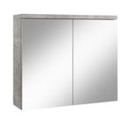Badkamerkast Toledo 80 x 20 x 60 cm Beton Grijs Spiegelkast, Verzenden, Nieuw