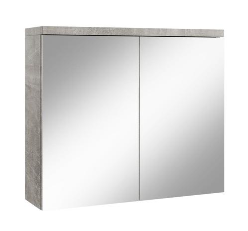 Badkamerkast Toledo 80 x 20 x 60 cm Beton Grijs Spiegelkast, Huis en Inrichting, Badkamer | Badkamermeubels, Nieuw, Verzenden