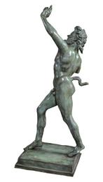 sculptuur, Fauno danzante - 85 cm - Gepatineerd brons