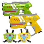 Light Battle Connect Laserguns + 2 Vesten - Geel/Groen, Ophalen of Verzenden, Nieuw