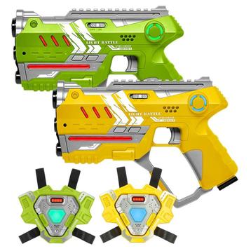 Light Battle Connect Laserguns + 2 Vesten - Geel/Groen, Ophalen of Verzenden