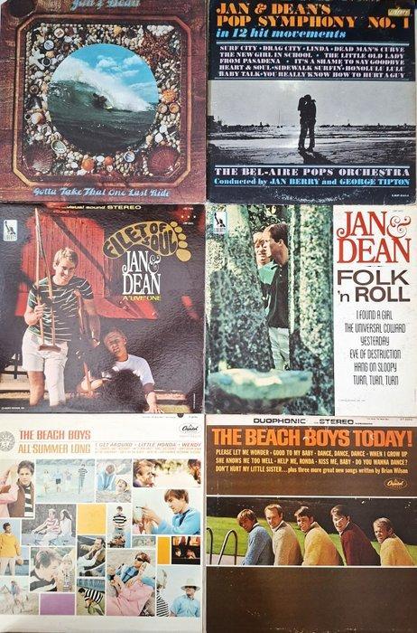 Jan and Dean & the Beach Boys - Six old albums with Surf, Cd's en Dvd's, Vinyl Singles