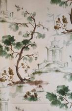 Zeldzame Oosterse Art Nouveau stof met pagodes - 300x280cm -, Antiek en Kunst, Antiek | Tapijten, Tafelkleden en Textiel