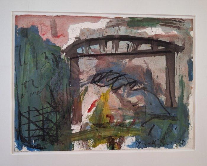 Barney de Krijger (XX) - De brug, uniek, Antiek en Kunst, Kunst | Schilderijen | Modern