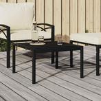 vidaXL Tuintafel 60x60x35 cm staal zwart, Tuin en Terras, Verzenden, Nieuw