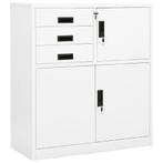 vidaXL Kantoorkast 90x40x102 cm staal wit, Verzenden, Nieuw