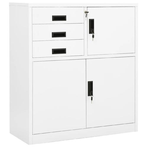vidaXL Kantoorkast 90x40x102 cm staal wit, Huis en Inrichting, Kasten | Overige, Nieuw, Verzenden