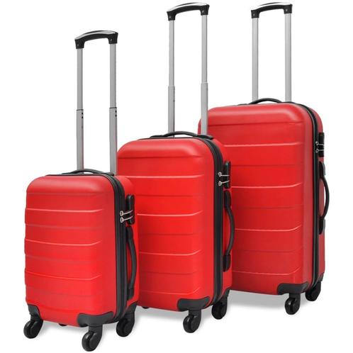 vidaXL 3-delige Kofferset hard 45,5/55/66 cm rood, Bijoux, Sacs & Beauté, Valises, Envoi