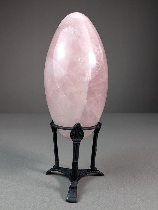 Geweldige rozenkwarts Lingam - Hoogte: 18.5 cm - Breedte:, Verzamelen, Mineralen en Fossielen
