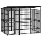 vidaXL Hondenkennel met dak 5,53 m² staal, Verzenden, Nieuw