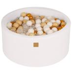 Ballenbak met 300 Goud/Beige/Wit/Transparante ballen,90x40cm, Kinderen en Baby's, Verzenden, Nieuw